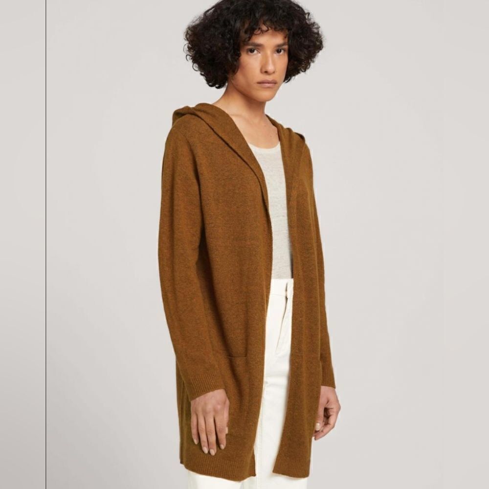 Cardigan with a‎ hood Gingerbread Brown Melange hem & thread Jumpers & Knitwear